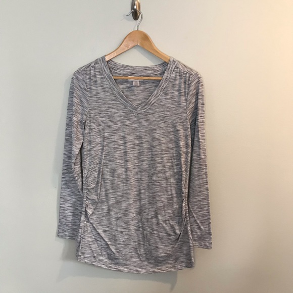 Great Expectations Tops - Great Expectations Maternity Gray Heathered Shirt